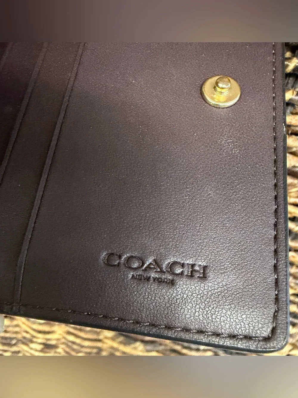 Coach-Teri Bag,Brown Signature Shoulder Bag w/Gold Hardware and matching wallet